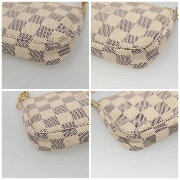 LOUIS VUITTON Damier Azur Mini Pochette Accessoires Pouch N63005 Auth KD345 - Picture 14 of 16